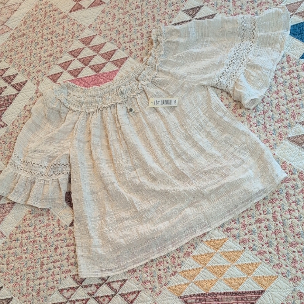 Off-Shoulder Cream Blouse